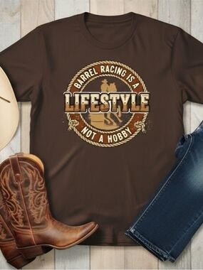 Barrel Racing Shirt Western Rodeo Cowgirl Tee Horse Riding Graphic Country